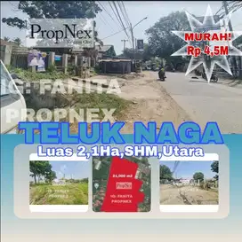 Dijual lahan komersil di Teluk Naga,Tangerang luas 2,1Ha,SHM,Utr,