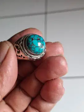 Cincin batu Pirus serat kura