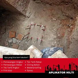 Aplikator Angkur Hilti Pemasangan Rebar D13 Ulir