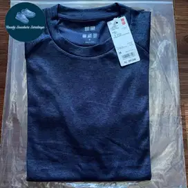 Kaos Uniqlo Dry Ex Crew Neck Short Sleeve Blue Original