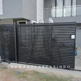 Pasang Baru Pager Rumah, Pagar Garasi Model Minimalis Simple