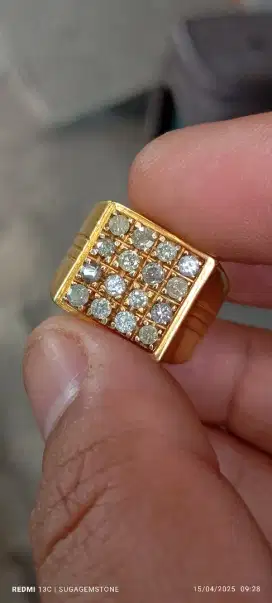 Natural diamond berlian eropa model stempel