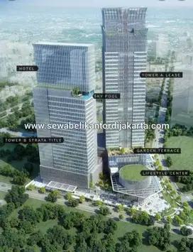 Sewa Kantor Sopo Del Tower B, 200sqm sd 1300sqm, 280rb all in, harga n