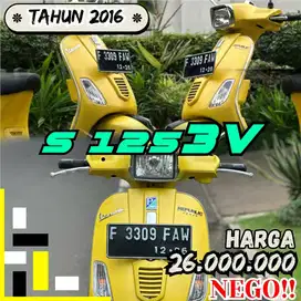 Piaggio Vespa S 125 3V th 2016 warna KUNING DOFF