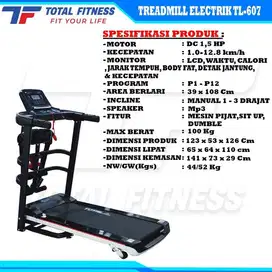 Treadmill Elektrik Banzzell Series 607 - Fitur Lengkap, Support Androi