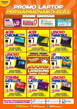LAPTOP MULAI 2 JUTAAN BERGARANSI