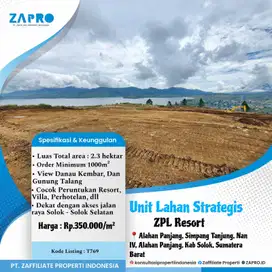 Jual lahan strategis cocok peruntukan resot, villa, di alahan panjang
