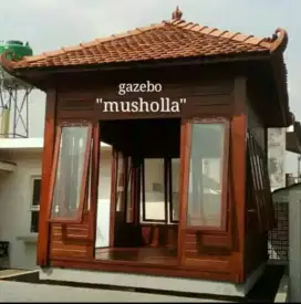 Gazebo musholla kayu mahoni