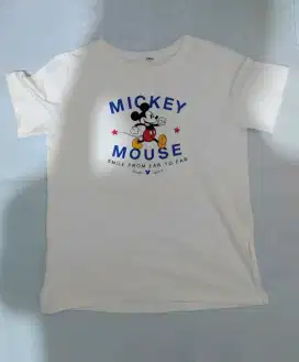 Kaos art vintage putih - disney mickey mouse
