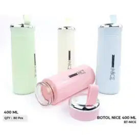 Botol minum kaca nice 400ml