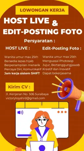 URGENT! HOST LIVE & EDIT & POSTING FOTO