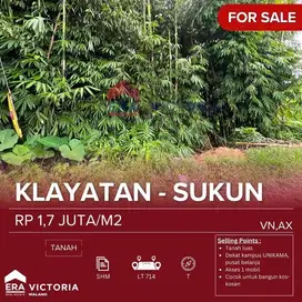 Tanah Luas Dekat Kampus Unikama, Pusat Perbelanjaan Akses 1 Mobil Coco