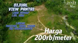 Dijual Tanah view Samudera Luas 5500m² Harga 200rb/m Lokasi Pacitan
