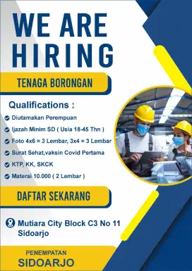 Dibutuhkan Segera Tenaga Borongan
