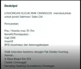 Lowongan Sales Suzuki