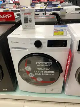 SHARP WM FRONT LOADING 8kg WHITE