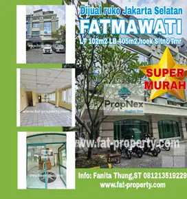 Dijual cepat ruko Dutamas Fatmawati,JakSel LT102m2 LB405m2