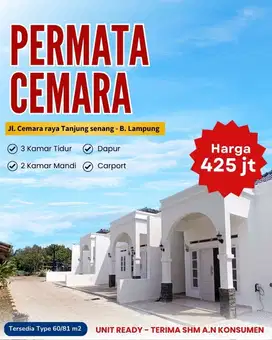 DI JUAL RUMAH SIAP HUNI DESAIN MEWAH DI B. LAMPUNG
