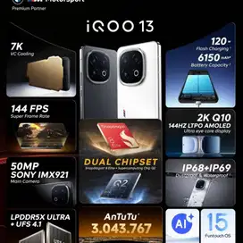 iQOO 13 12/256 | BARU! Segel Pabrik. Garansi Resmi 12 Bulan