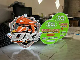 Custom Logo Neon Box Akrilik | Huruf Timbul Stainless | Papan Nama