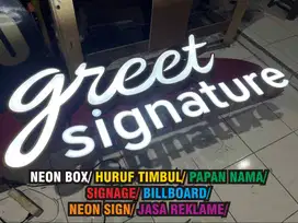 Papan Nama Huruf Timbul | Sign Neon Box | Plang Toko