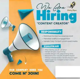 Lowongan kerja content creator