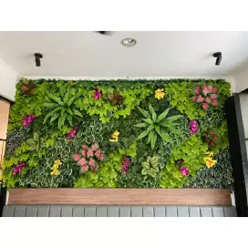 Vertikal garden daun sintetis