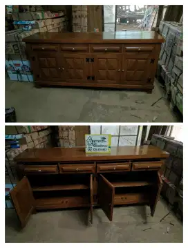 Bufet tv diamond full kayu jati gratis ongkir