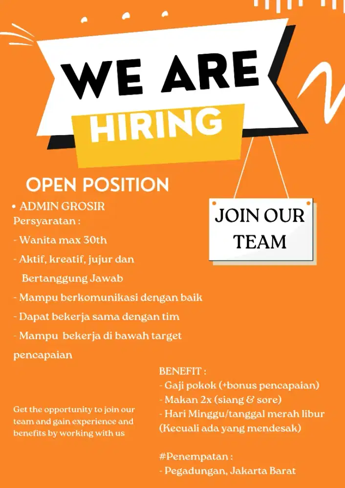 Admin Marketing Grosir