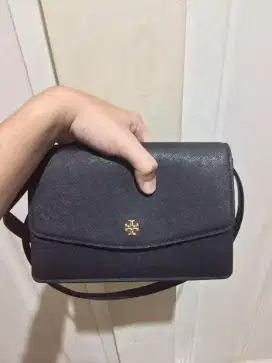 Preloved Tory Burch Emerson mini shoulder bag black gold