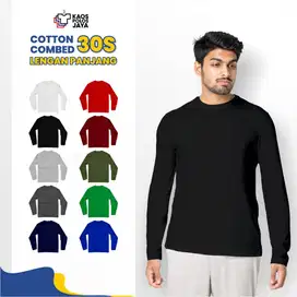 KAOS POLOS PANJANG COTTON COMBED 30S