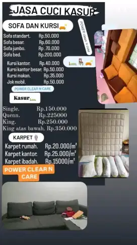 Jasa cuci sofa springbed jok mobil dan karpet