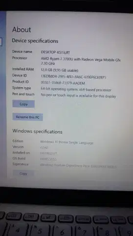 Laptop Asus Ryzen 7 (A412DA) RAM 12GB, SSD 512GB + HDD WD Black 500GB