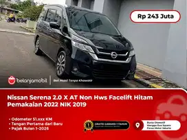 [PAJAK 1-2026] Nissan Serena 2.0 X AT Non Hws Pemakaian 2022 NIK 2019