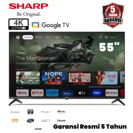 SHARP 4K UHD GOOGLE TV 55 Inch - HDR Framless 4T-C55FJ1I Dolby Digital