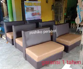 Yoshiko perabot - sofa cafe minimalis coklat