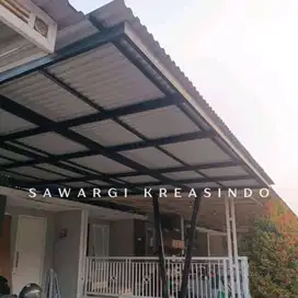 Pasang Kanopi Atap Spandex, Kaca, Polycarbonatte Sawargi Kreasindo