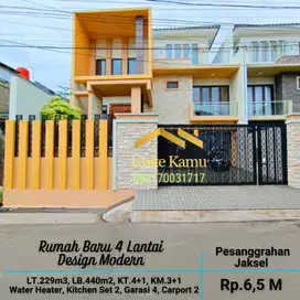 Rumah Baru 4 lantai, Design modern. pesanggrahan Jaksel. Lt.229 Lb.440