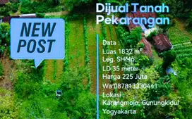 DIJUAL TANAH DEKAT FASUM LUAS 1832M² , HARGA 225 JUTA