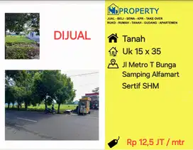 JUAL Tanah Jl Metro TAnjung Bunga samping alfamart