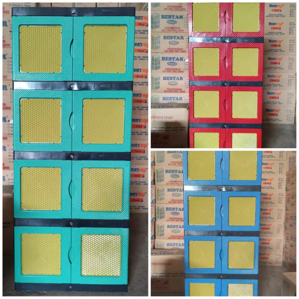 Lemari bestop by bestar motif kubus anyaman 4 susun