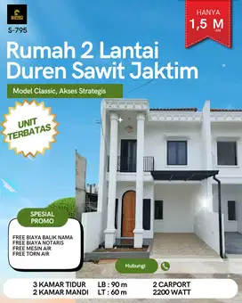 Rumah 2 lantai Classic Eropa duren sawit jakarta timur