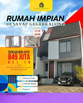 LAST UNIT Rumah 2 lantai di ciwaruga atas dkt gegerkalong setiabudi