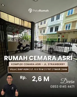 Jual Rumah Tipe Villa Siap Huni Di Cemara Asri