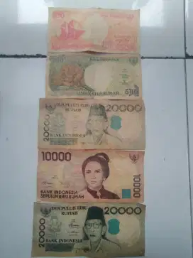 Uang kertas jadul dan koin jadul