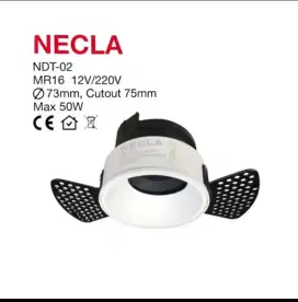 Downlight trimlesa MR16 Kap putih
