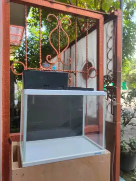 Aquarium Bahari lengkap dengan filter atas dan pompa | custom filter