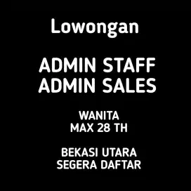 Lowongan Admin & Admin Sales