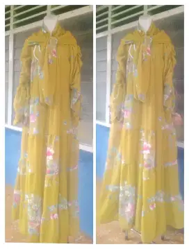 Sale Gamis set hijab bahan ceruty premium