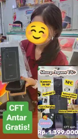 sharp aquos v6 plus 4/64 nfc new segel